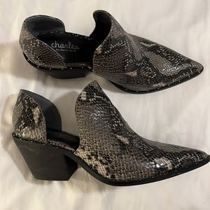Charles David Parson Snake Print Bootie Size 8
